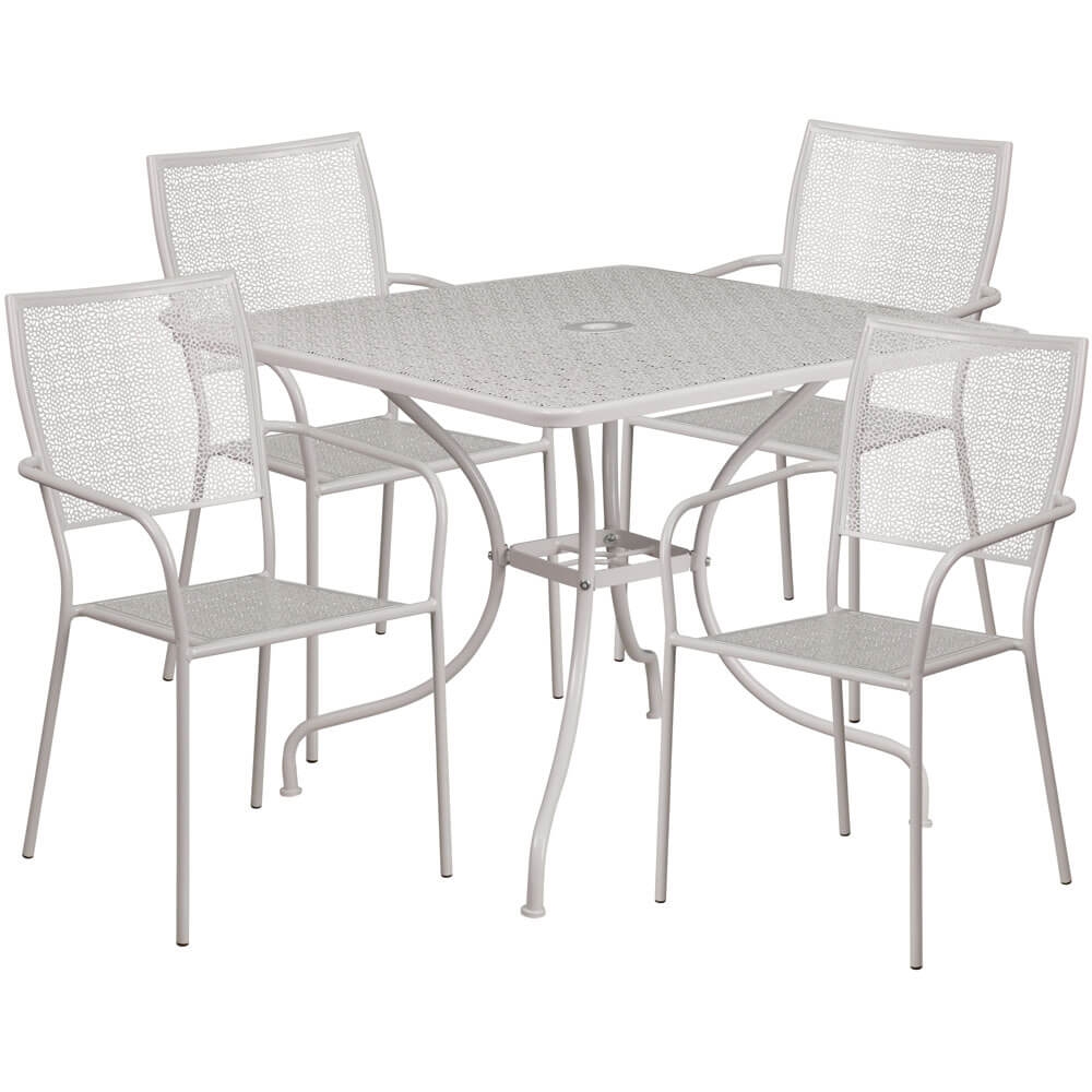 Bistro table set CUB CO 35SQ 02CHR4 SIL GG FLA