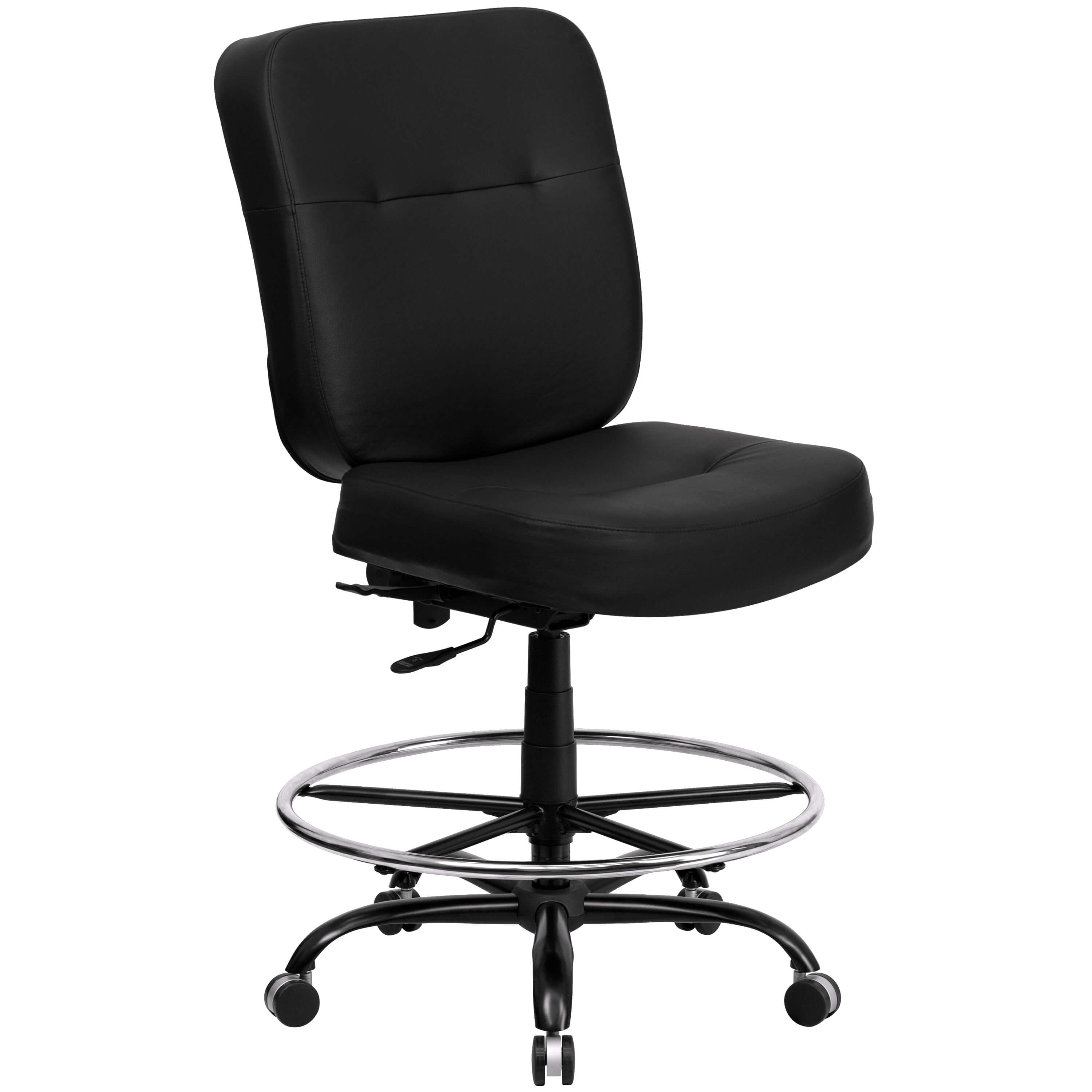 Heavy duty office chairs CUB WL 735SYG BK LEA D GG ALF