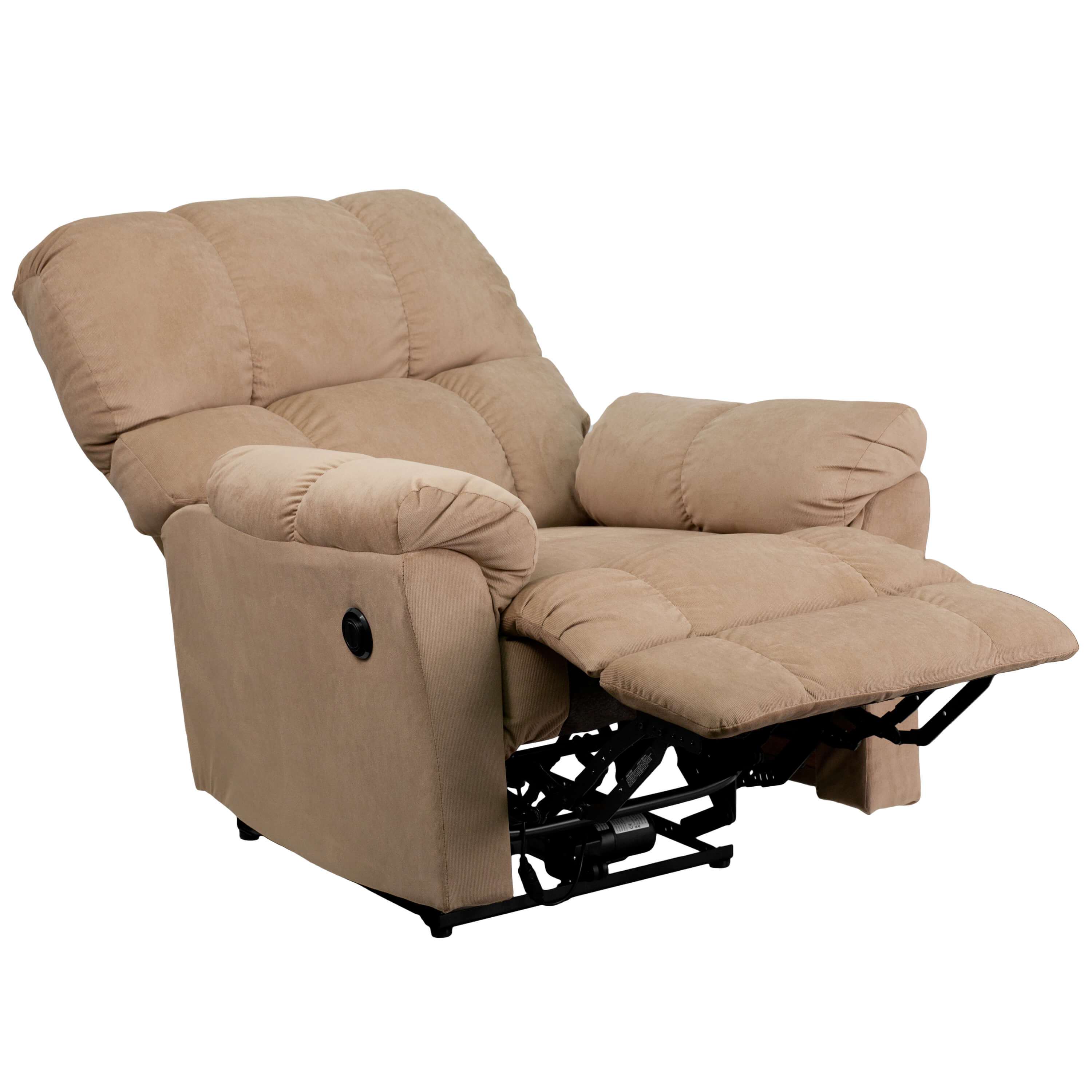 Microfiber recliner reclined view 1