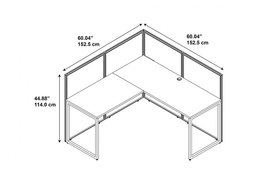 Office workstation desk 3d dimensions