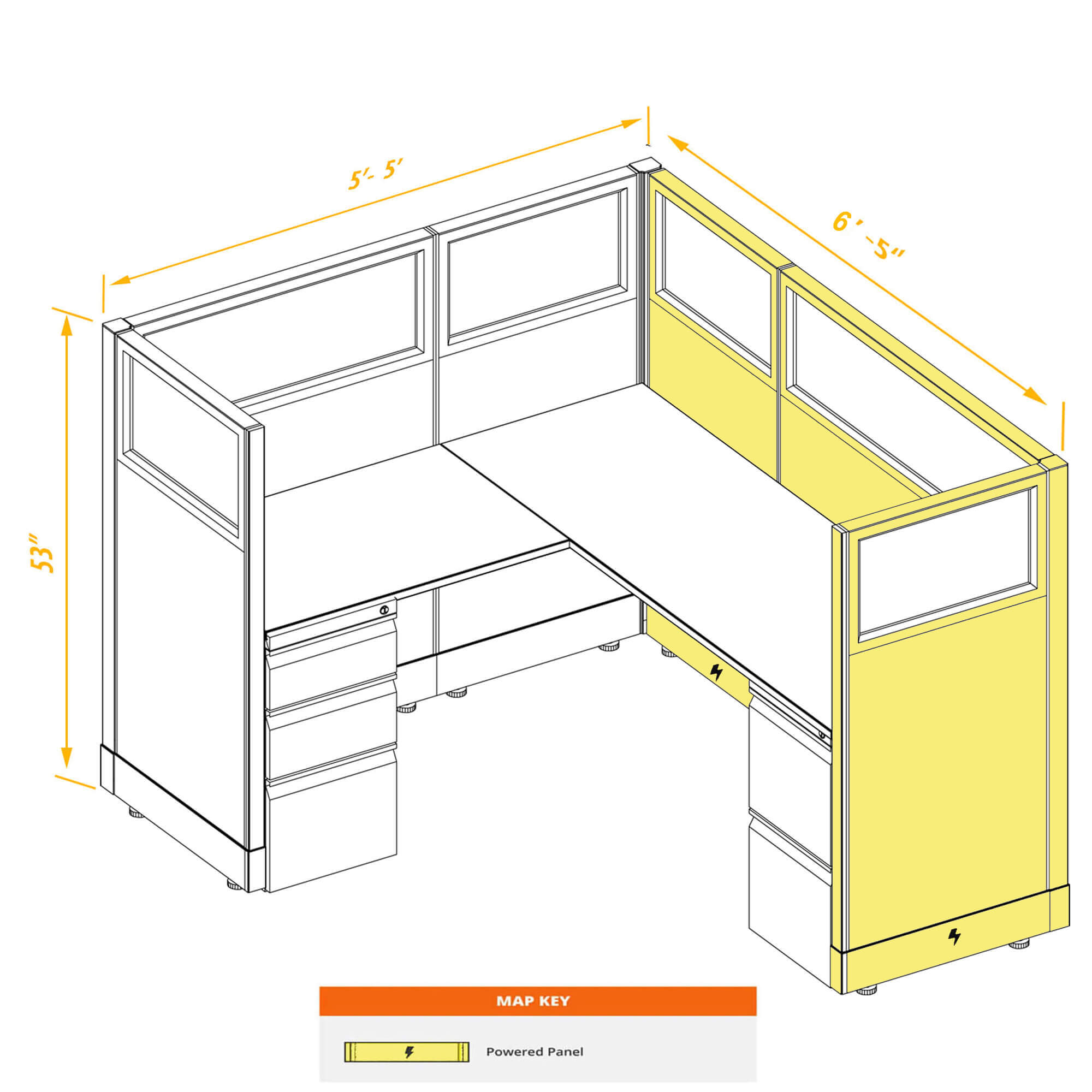 Office workstations CUB 1 53 56 G A P PSO