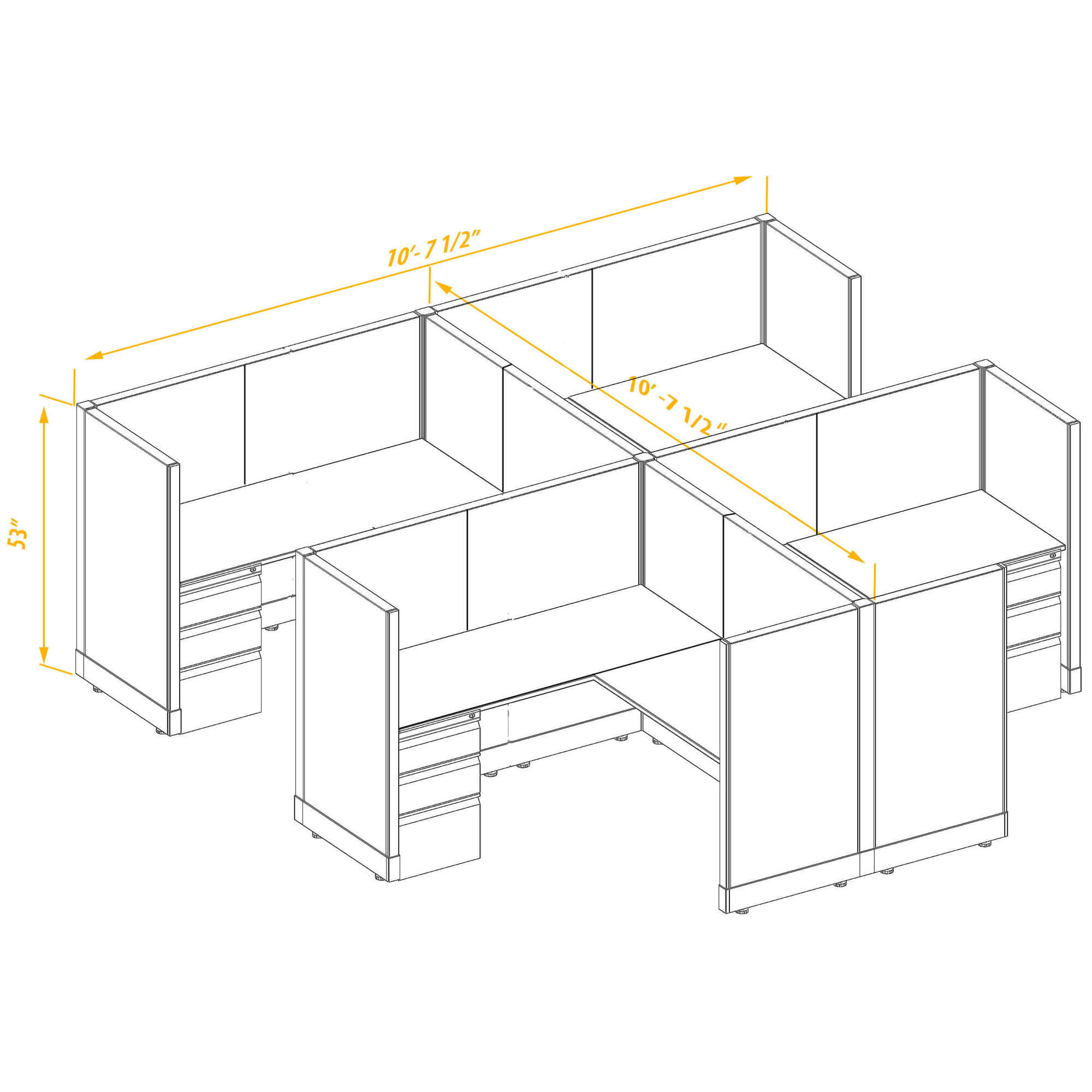 Office workstations CUB 4 53 55 PSO