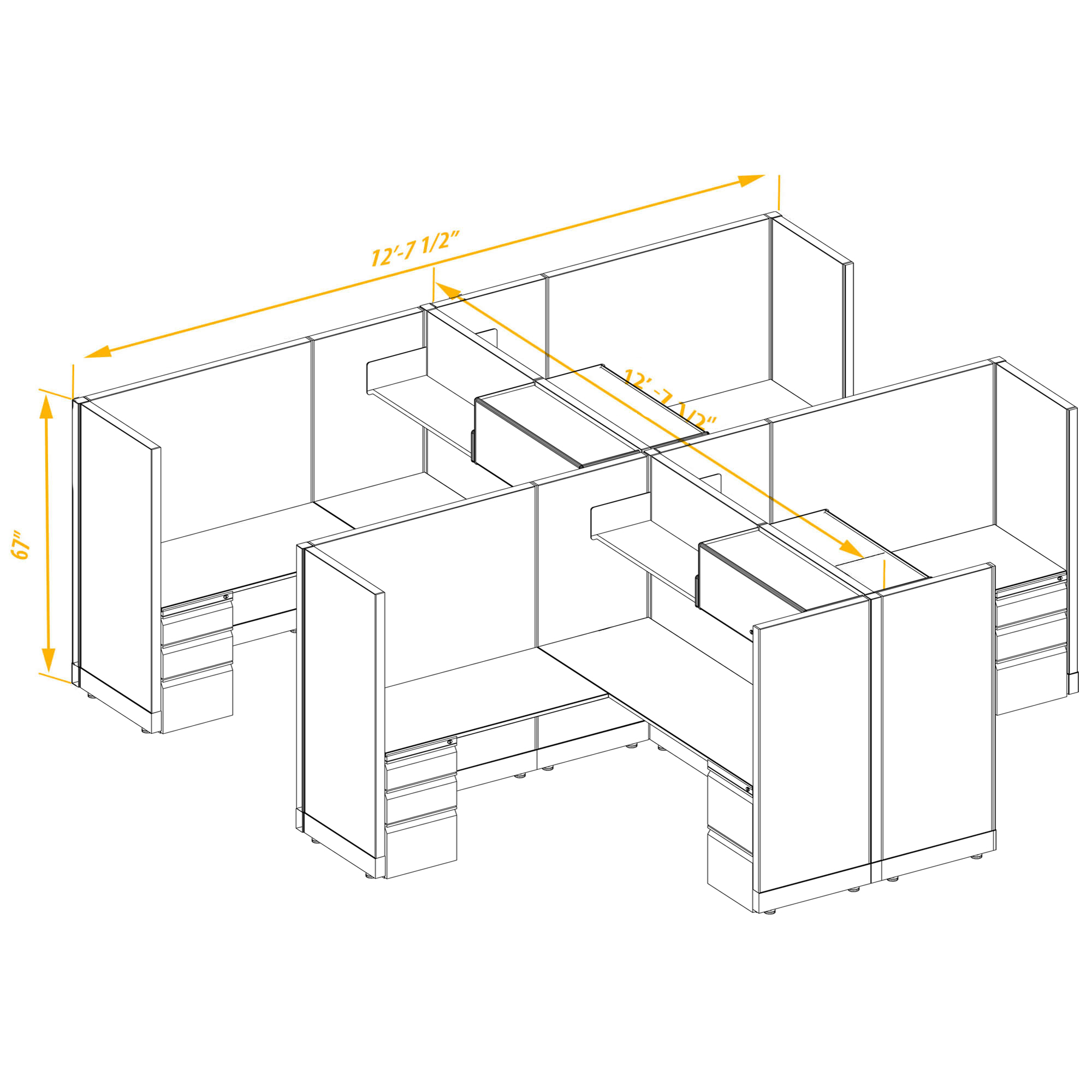 Office workstations CUB 4 67 66 PSO 1