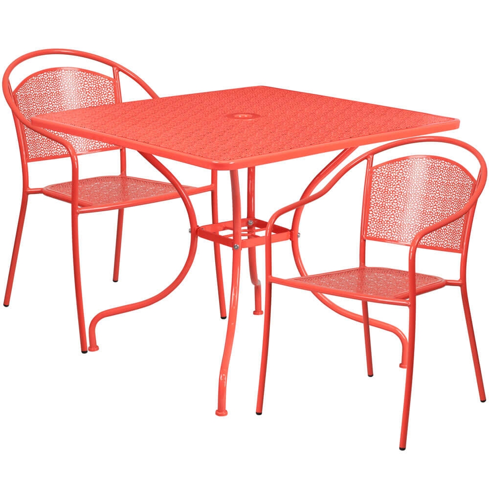 Restaurant tables and chairs 35inch metal patio bistro