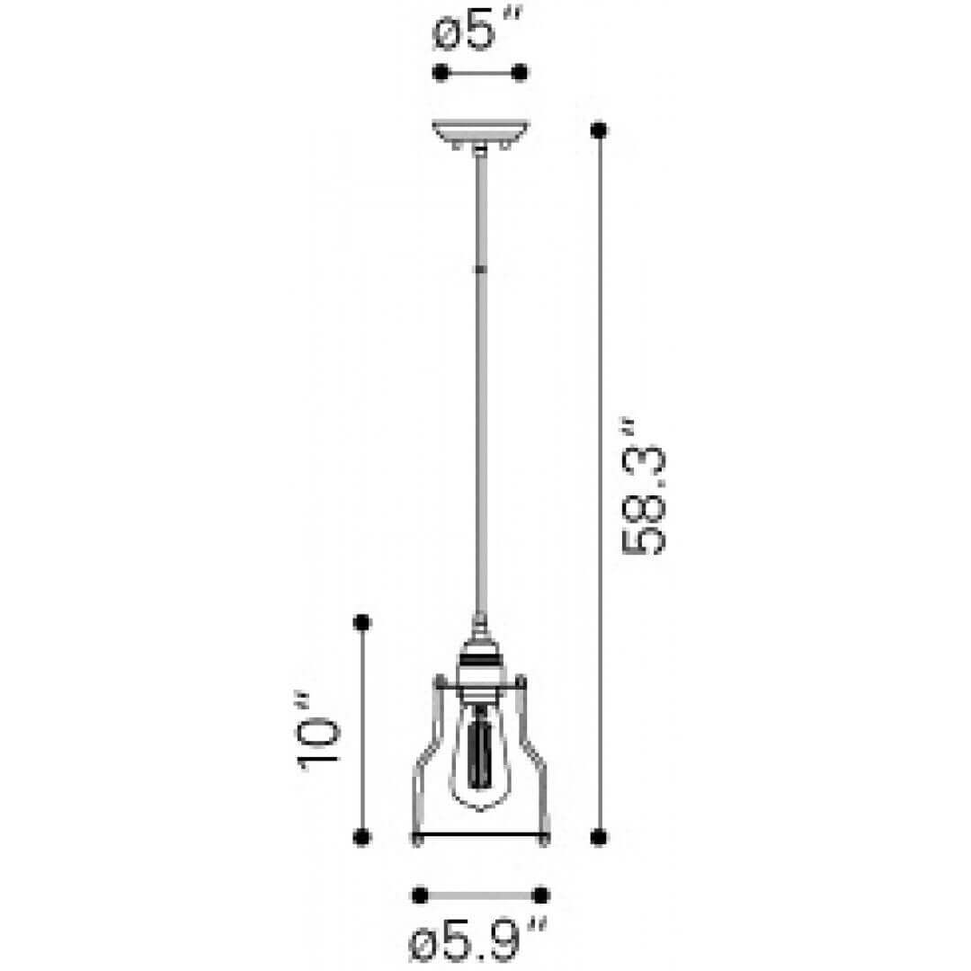 Vintage industrial lighting dimensions view 1