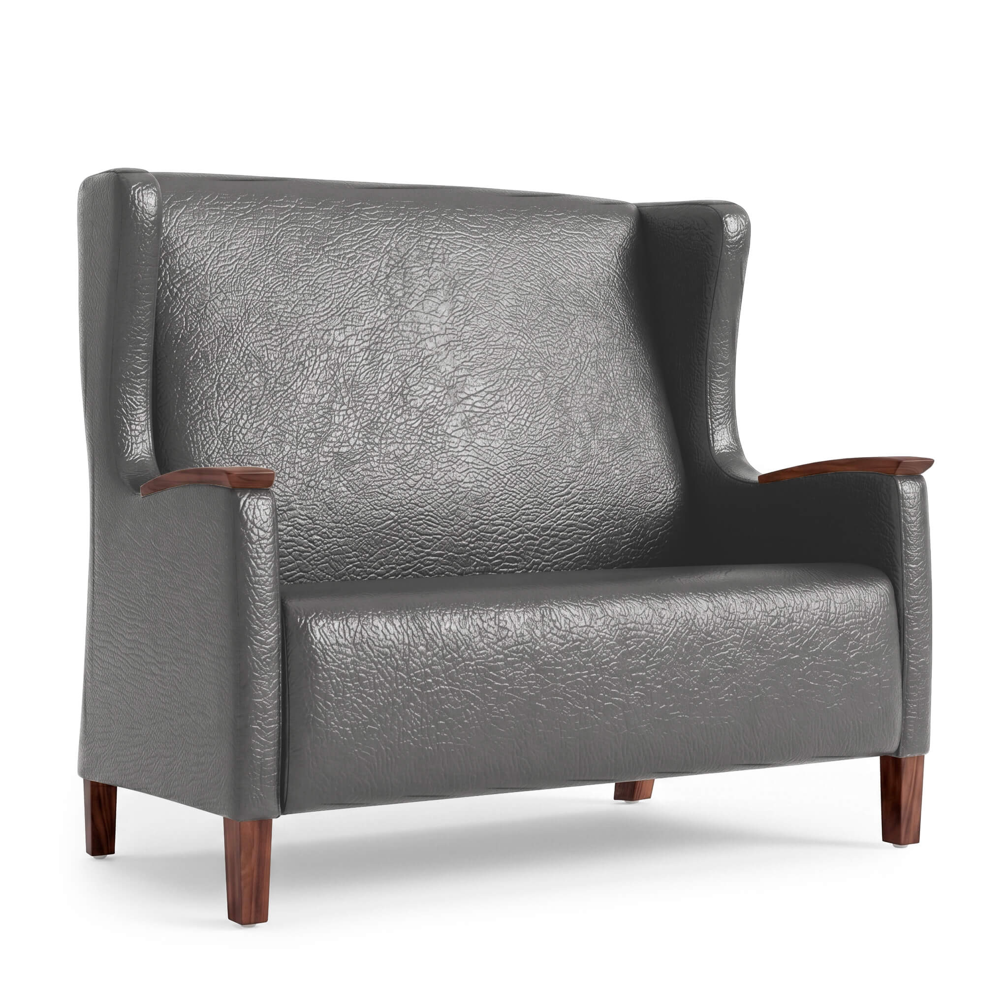 Curaform wingback two seat cool gray
