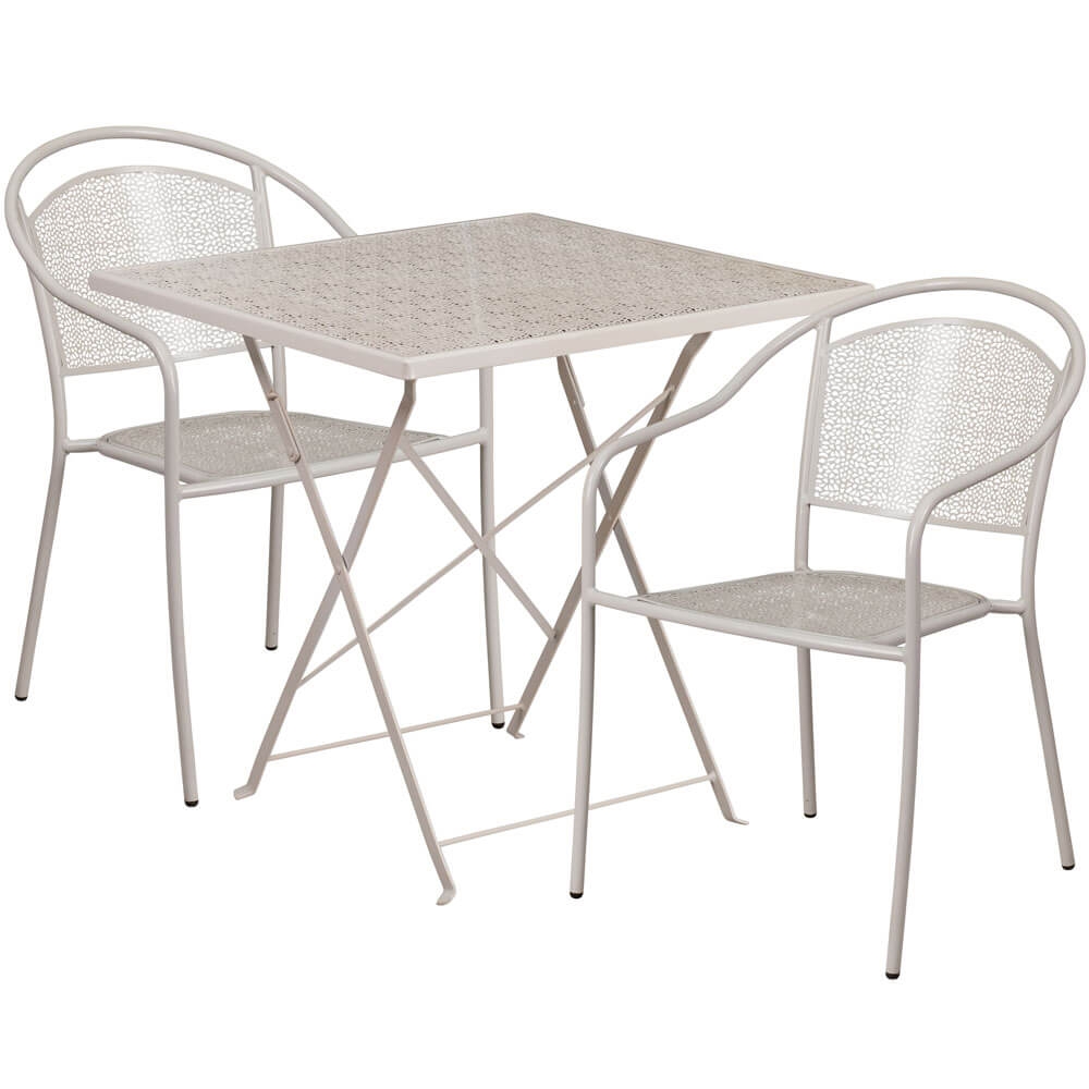 Bistro table set CUB CO 28SQF 03CHR2 SIL GG FLA