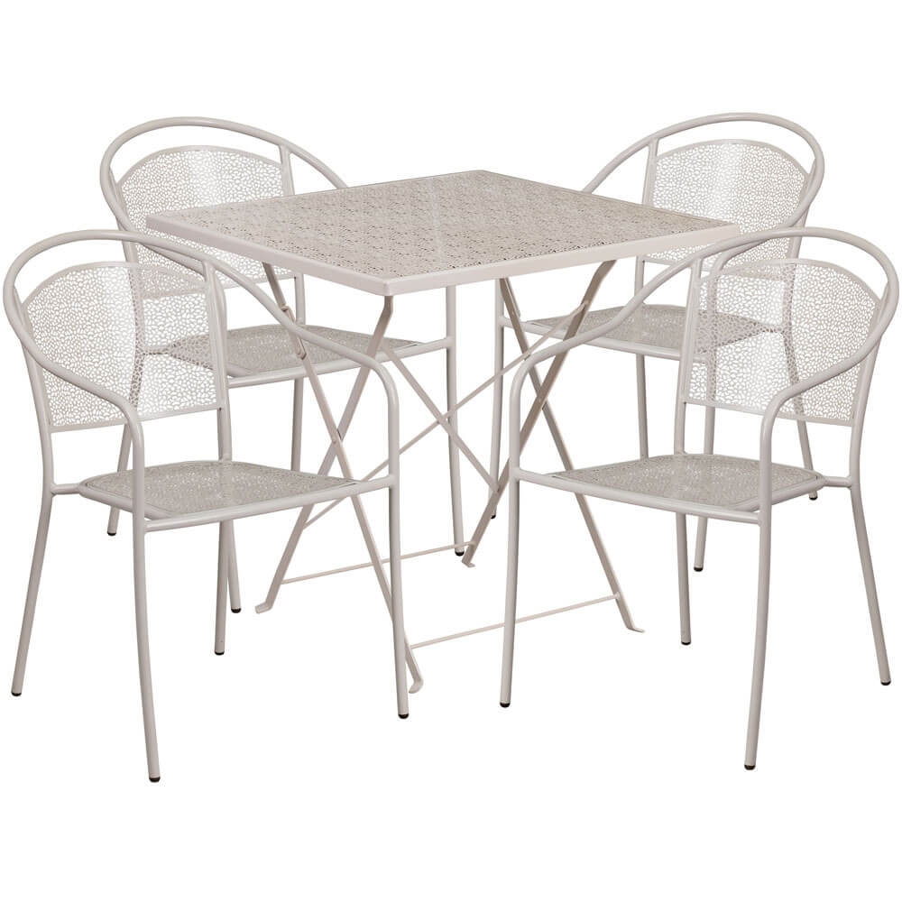 Bistro table set CUB CO 28SQF 03CHR4 SIL