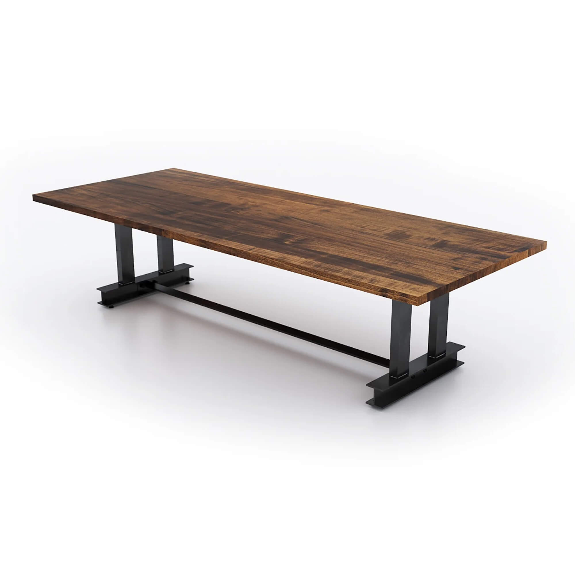 Conference room tables conference table id2 industrial conference table angle view walnut 1 2 3 4