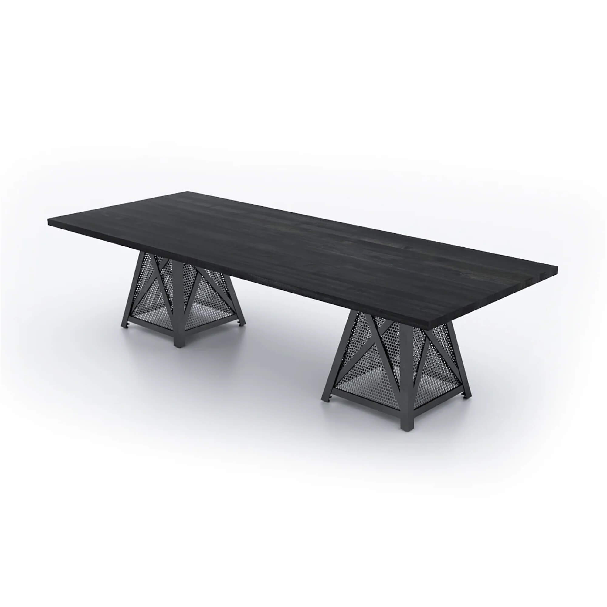 Conference room tables conference table id3 industrial conference table ebony angle view