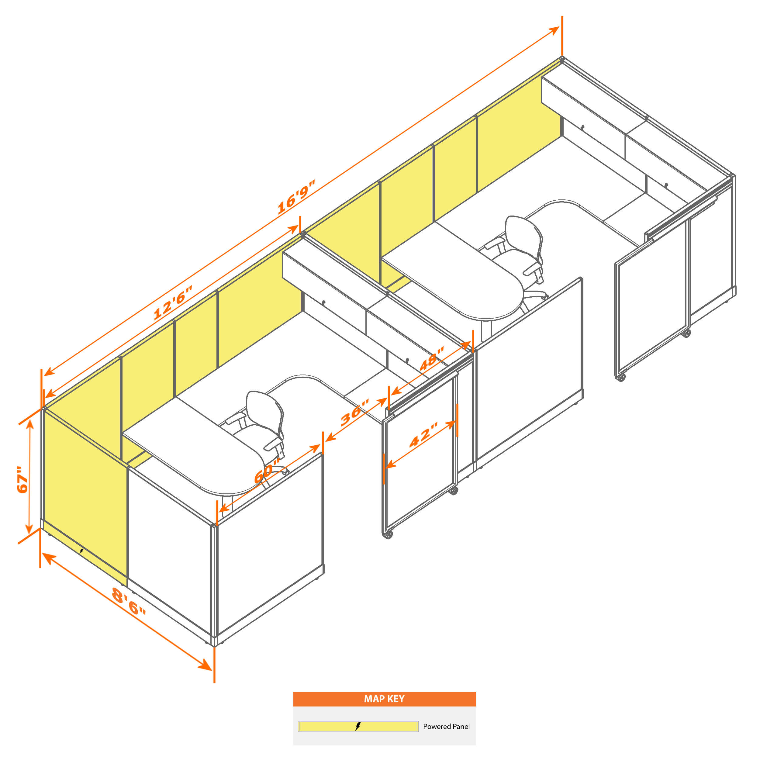 Cubicle with door 812 2i