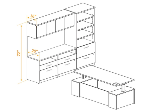 Executive workspace furniture 3d dimensions