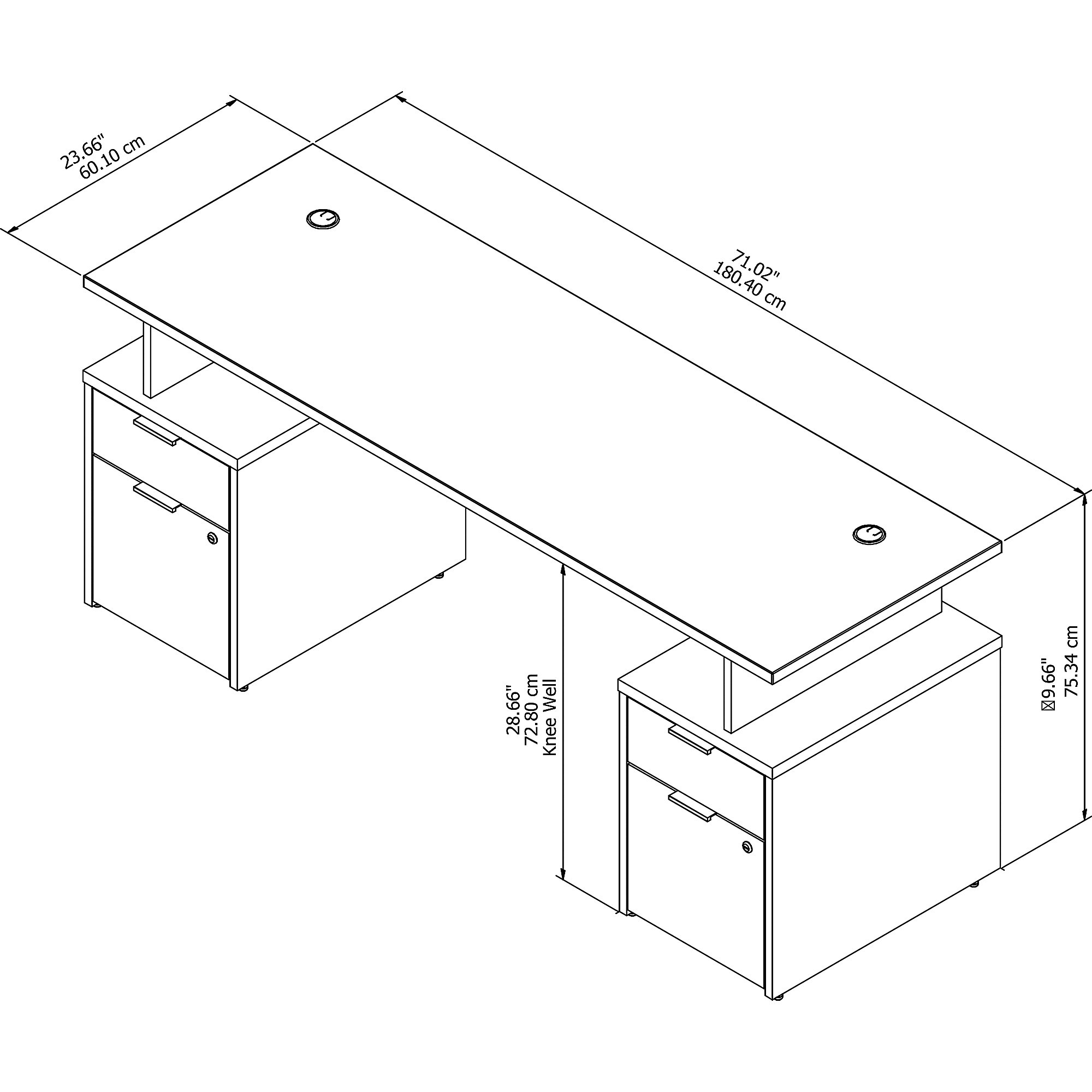 Home office furniture desk 4 drawers dimensions 72w