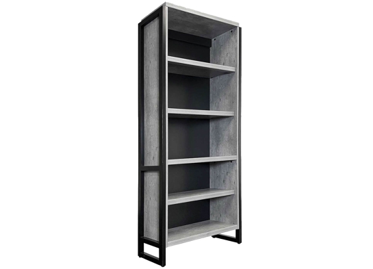Home office ideas home office storage ideas modern open bookcase angle view cement
