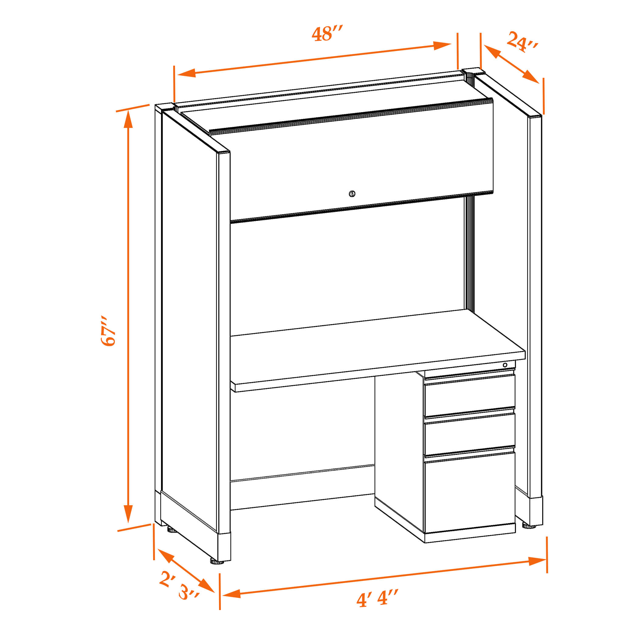 Hot desk CUB 1 67 24 WHT WH PSO