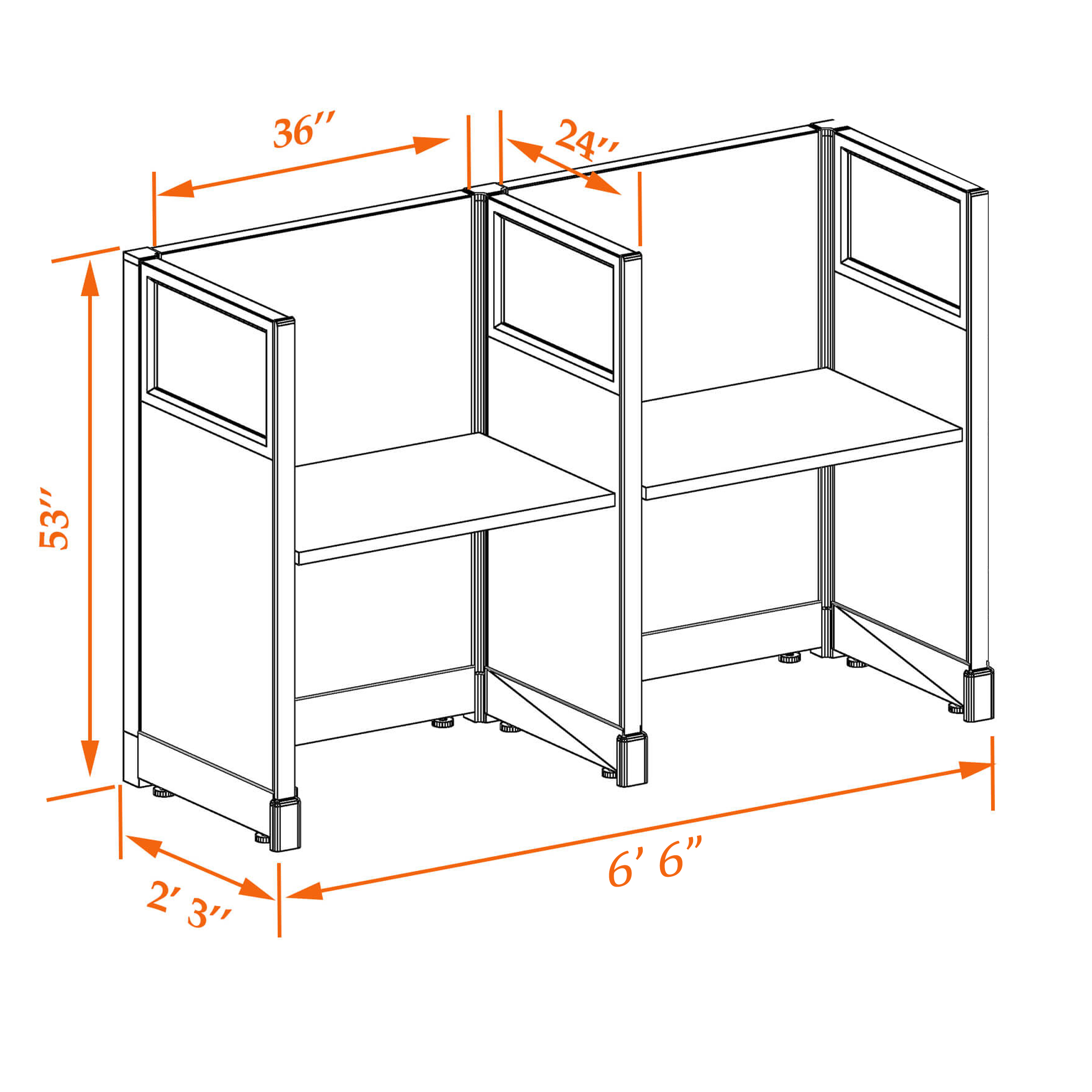 Hoteling workstations 53HGU 23 2PI