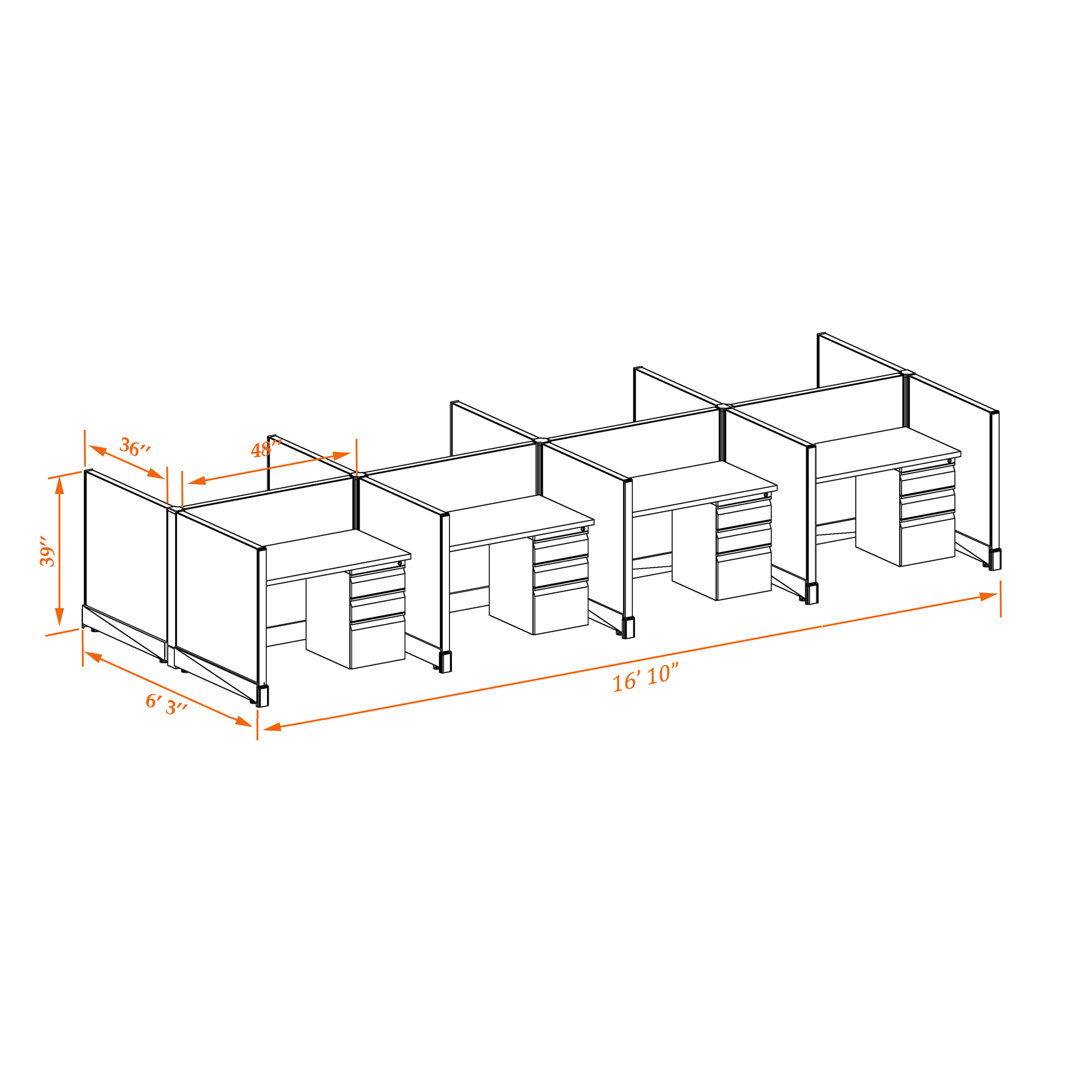 Small office cubicles 39HU 34 8PC 1 2