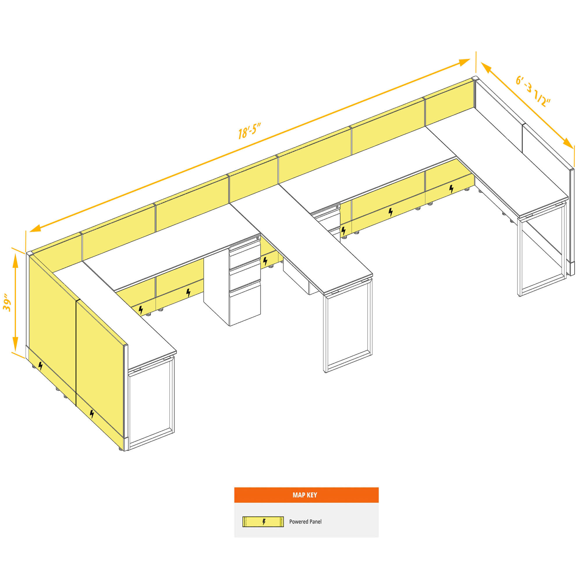 Modular furniture CUB 2 39 P 68 BP PSO