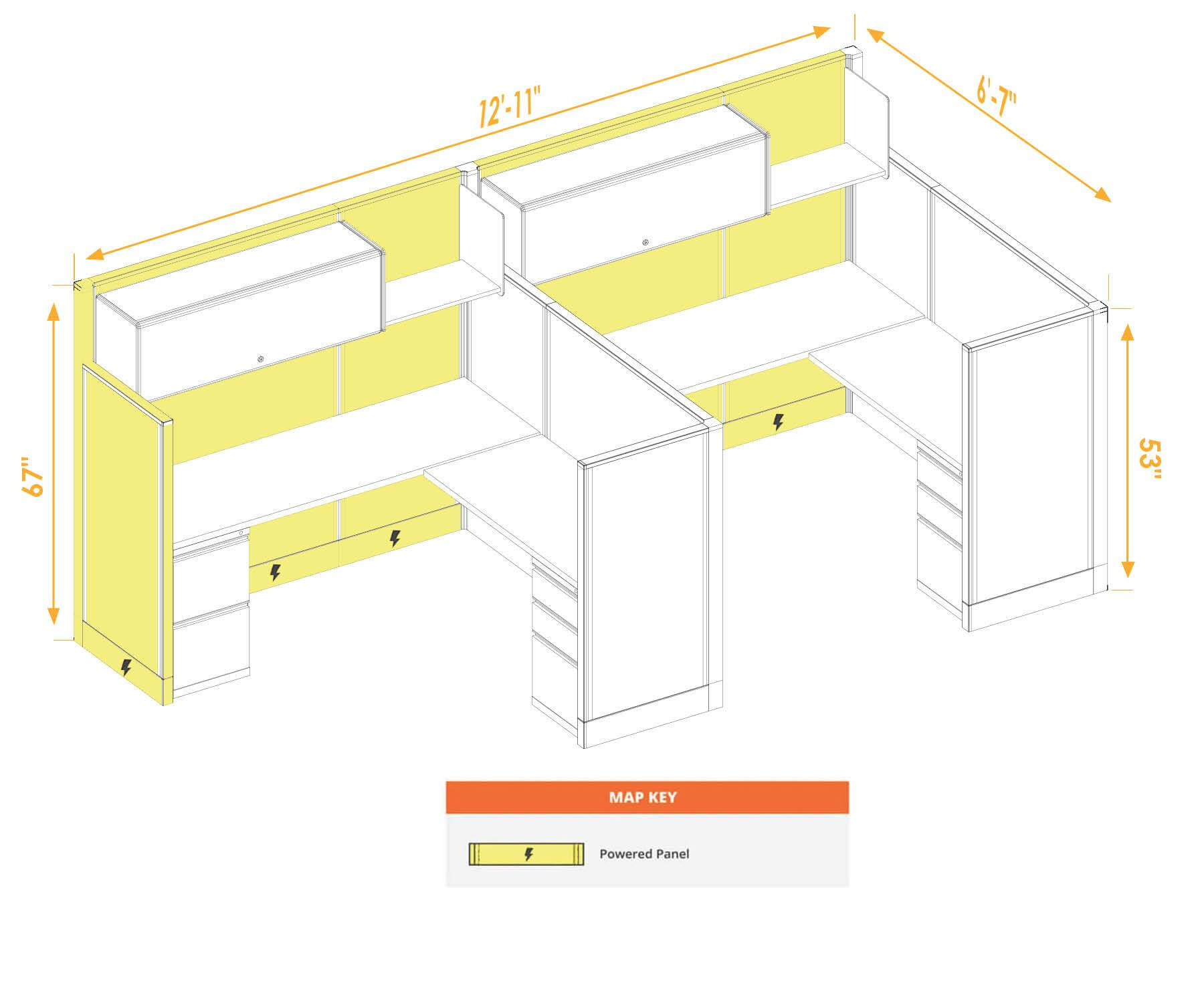 Modular furniture CUB 2 53 67 P 66 PSO2