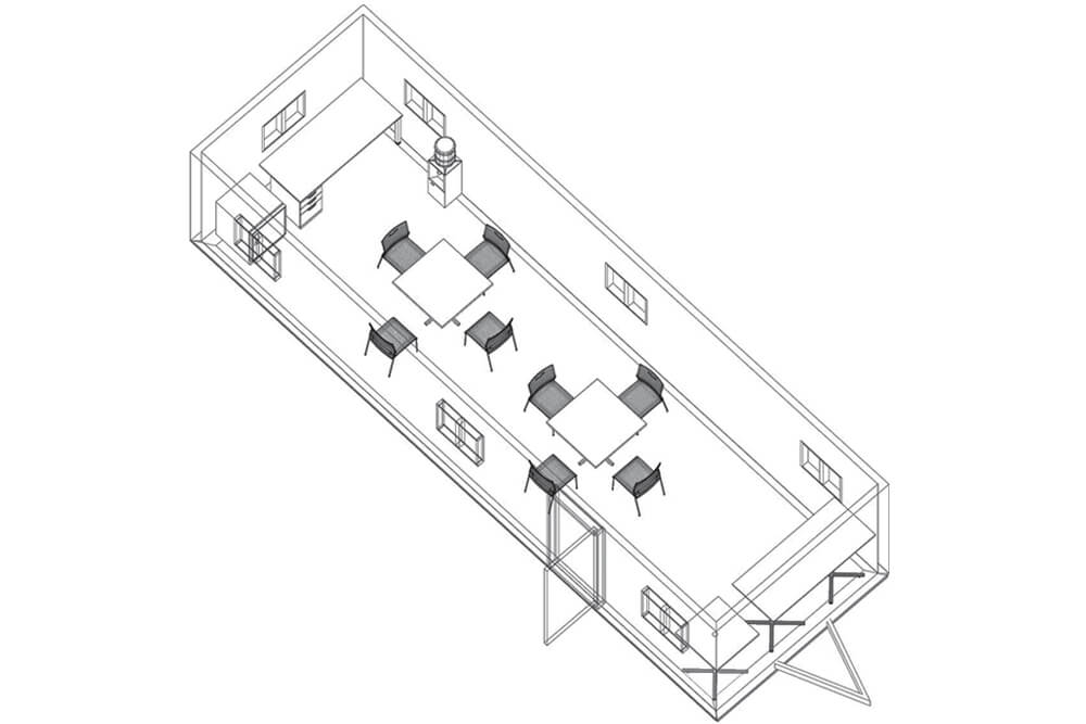 Portable break room 3d drawing 1