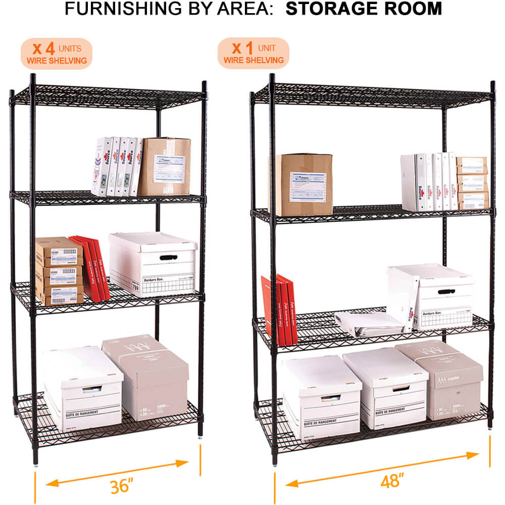 Training trailer storage room furnishing items