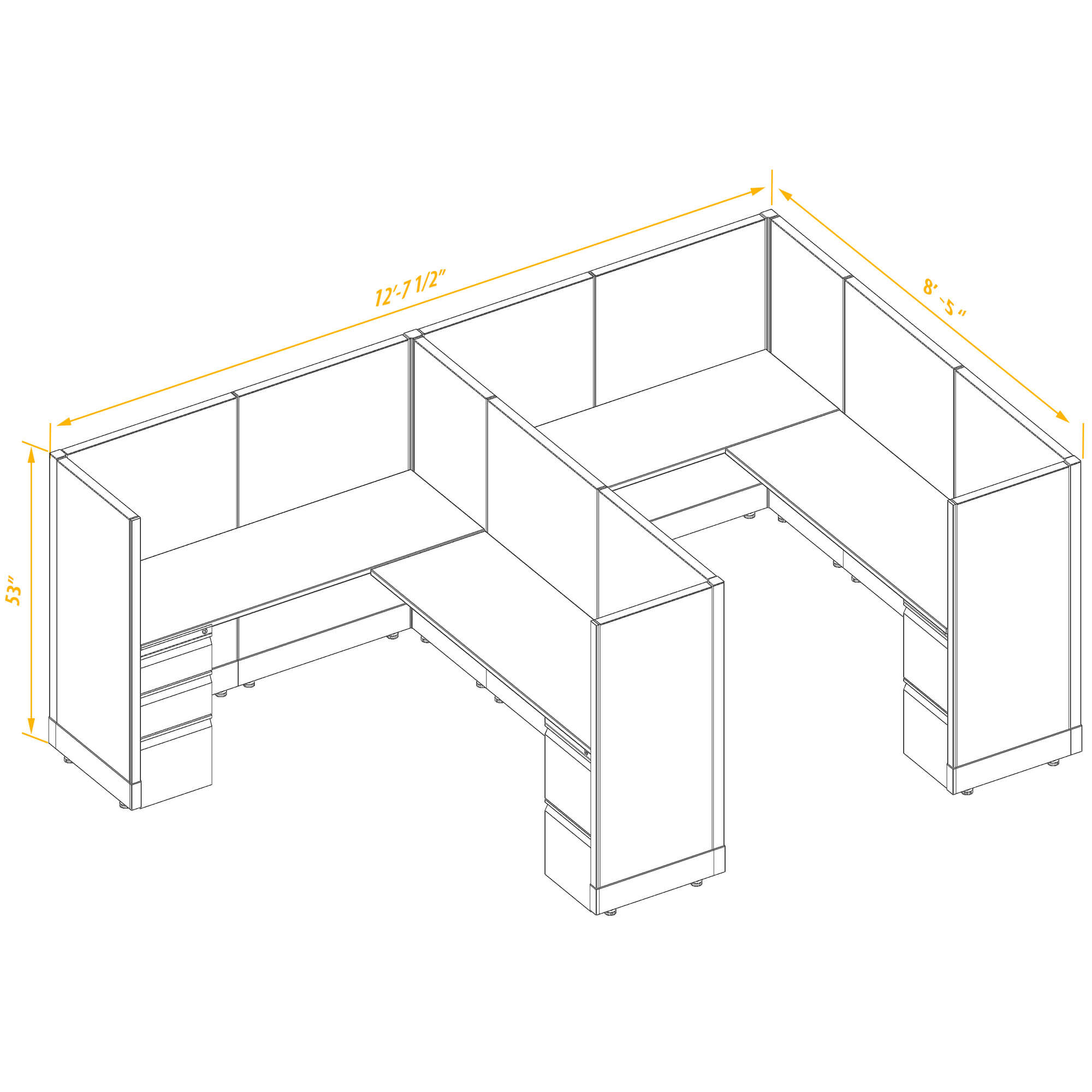 Office workstations CUB 2 53 68 PSO