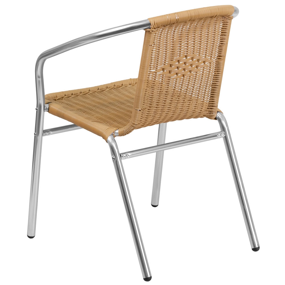 Rattan back chair rear view