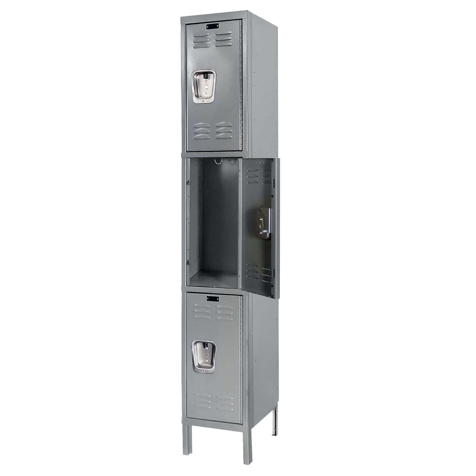 Employee lockers metal lockers wardrobe locker 1w 3t dark gray angle view