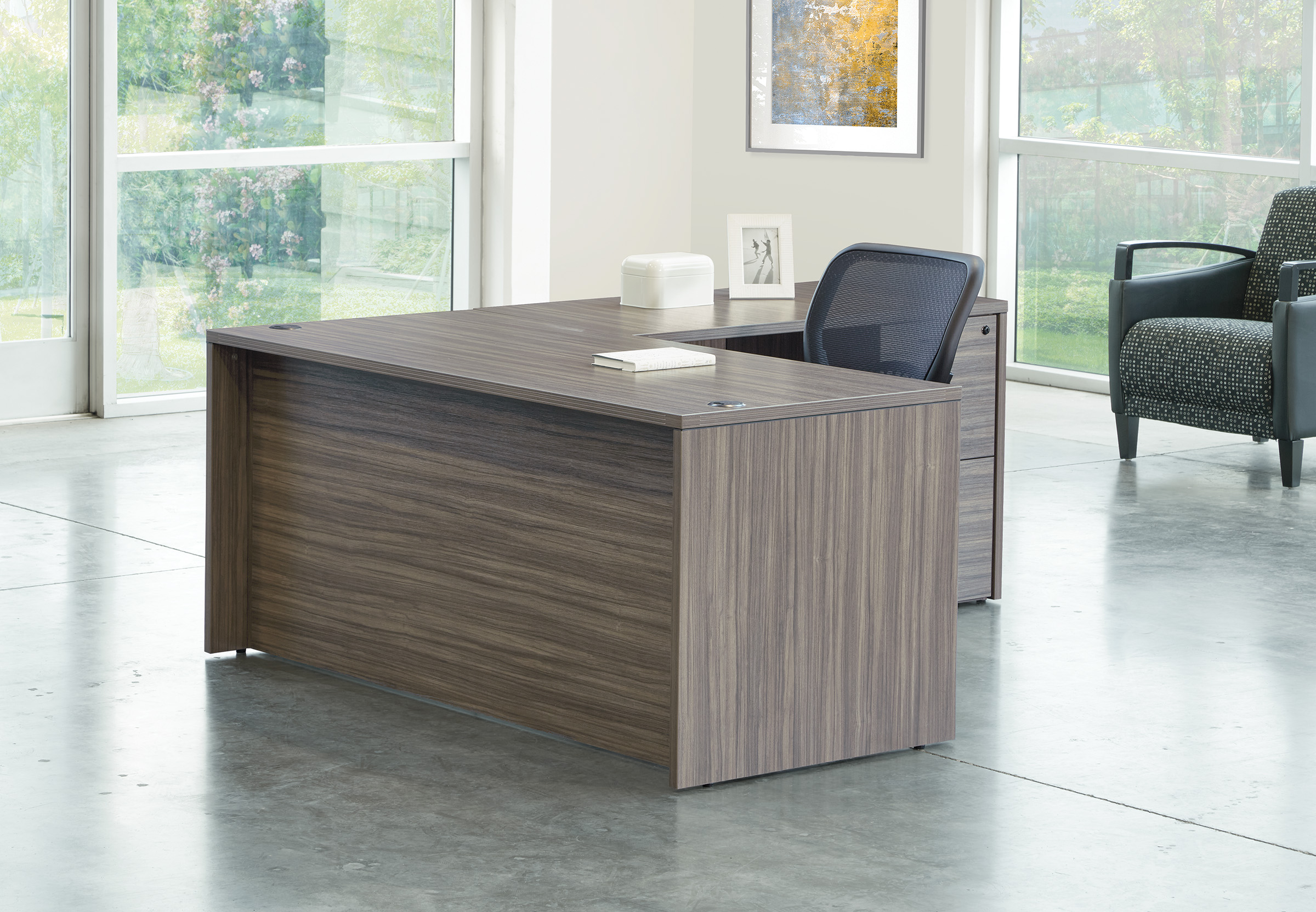 L shaped desk large l shaped desk contemporary l shaped desk urban walnut space view 1