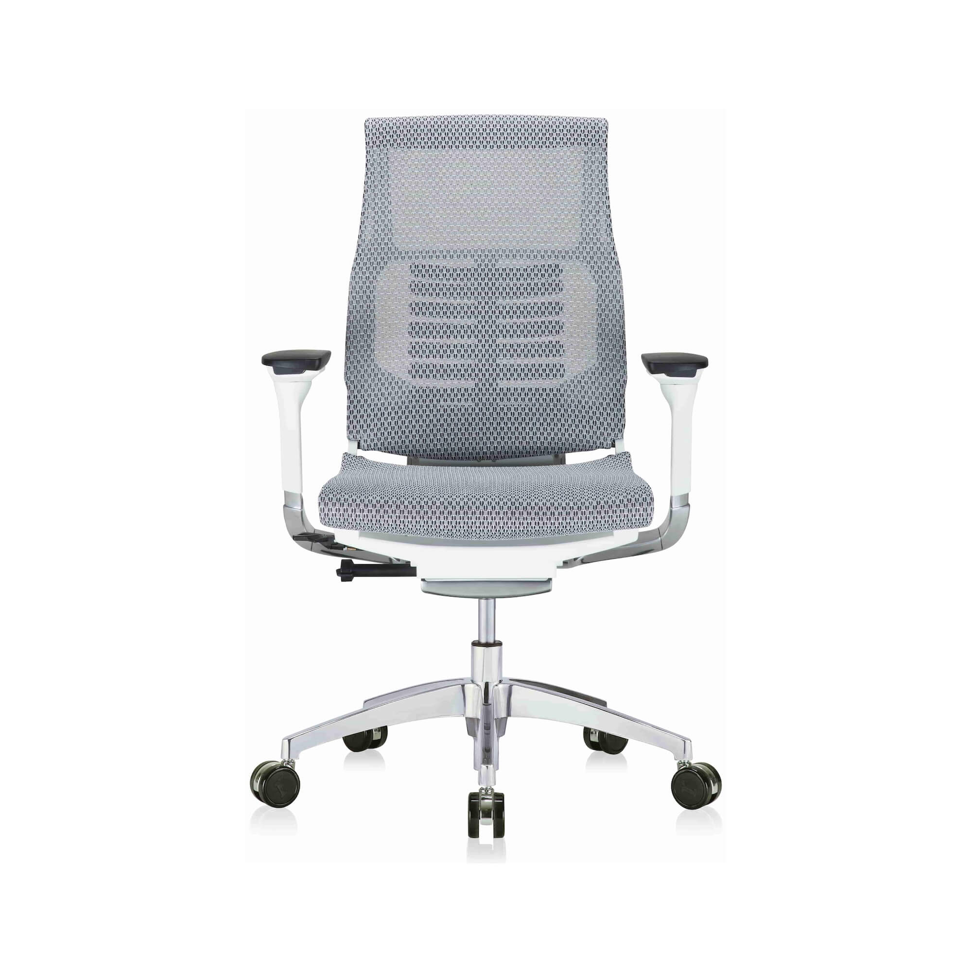 Office furniture chairs office desk chairs executive ergonomic office chair for sciatica gray and white frame front view
