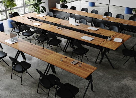 Training table with t leg 5x2 walnut black 3 Training table with t leg 5x2 walnut black 3