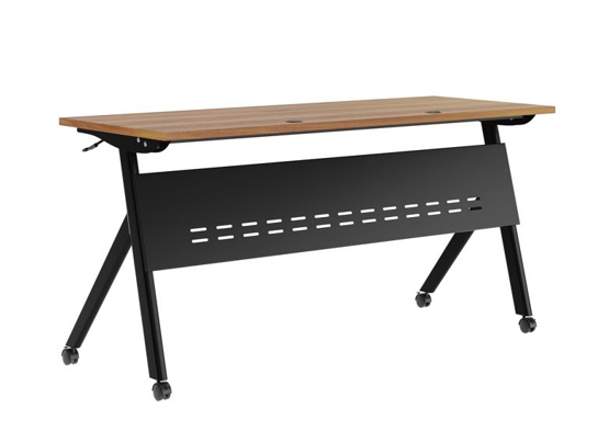 Training table with t leg 5x2 walnut black 4 Training table with t leg 5x2 walnut black 4