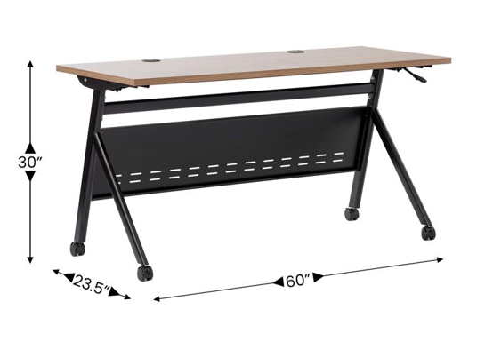 Training table with t leg 5x2 walnut black 6 Training table with t leg 5x2 walnut black 6