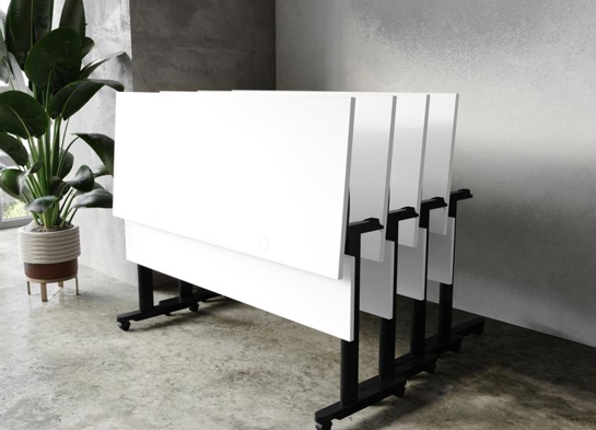 Training table with t leg 5x2 white black 2 Training table with t leg 5x2 white black 2