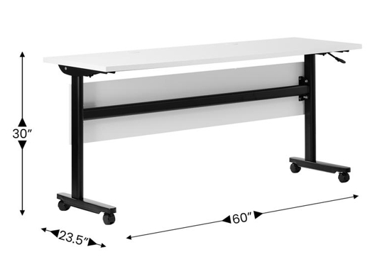 Training table with t leg 5x2 white black 6 Training table with t leg 5x2 white black 6