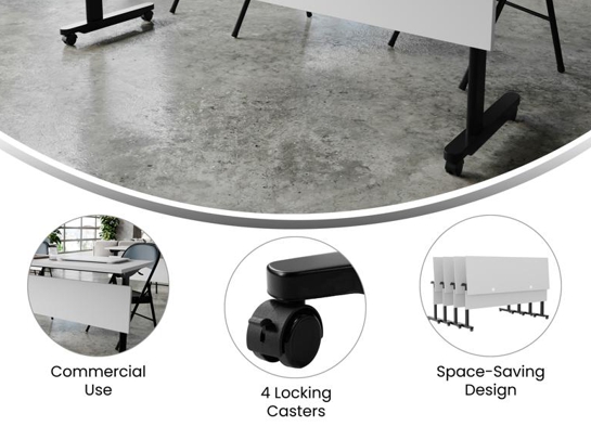 Training table with t leg 6x2 gray black 17 Training table with t leg 6x2 gray black 17