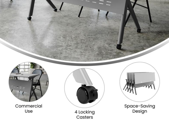 Training table with x leg 5x2 gray 17 Training table with x leg 5x2 gray 17