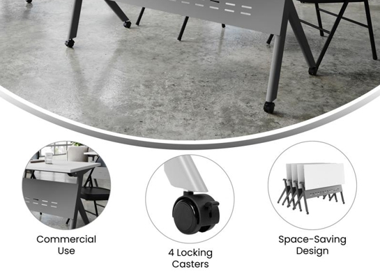 Training table with x leg 5x2 white gray 17 Training table with x leg 5x2 white gray 17