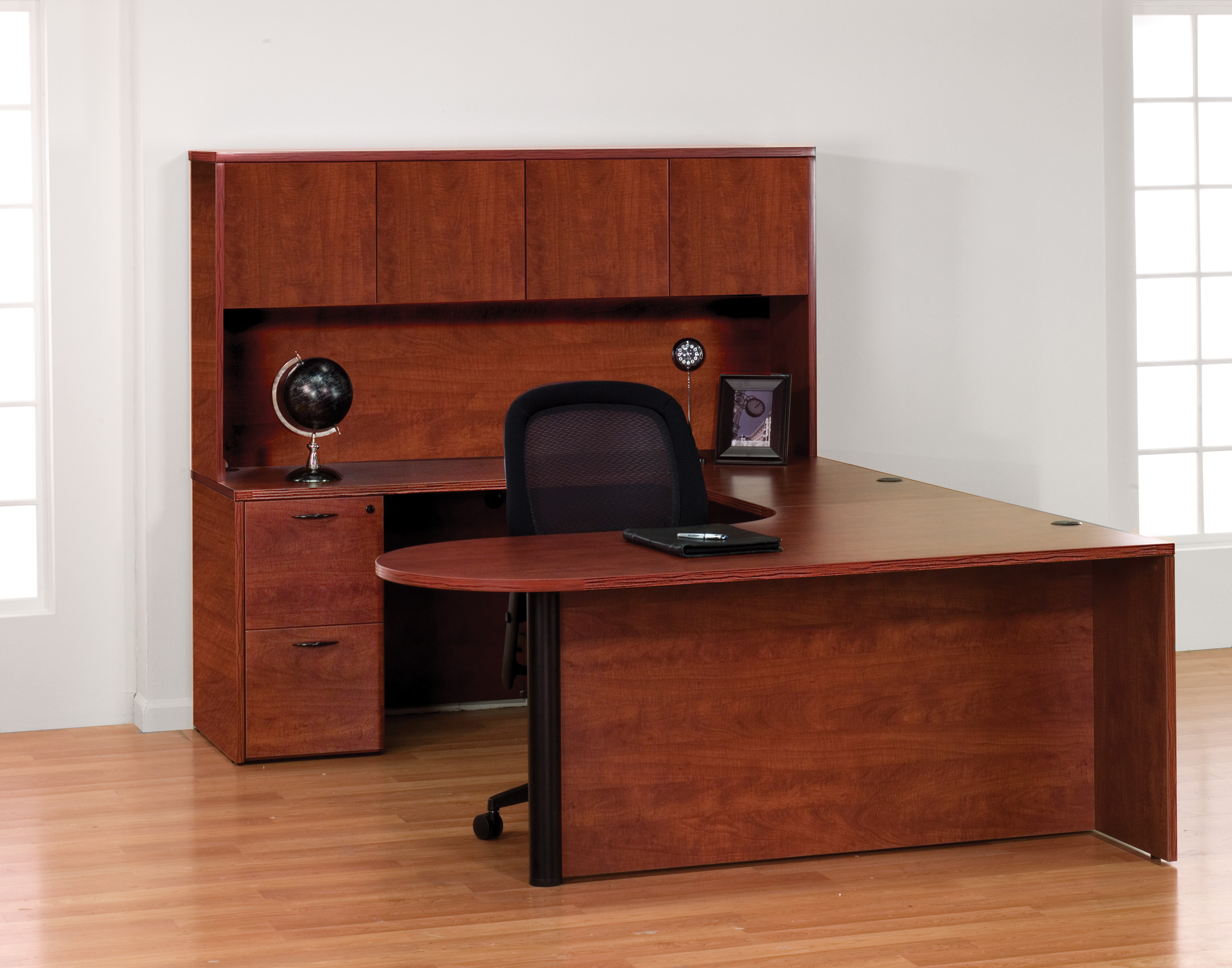 U shaped desk u shaped desk with hutch modern u shaped desk with hutch cherry space view left 1