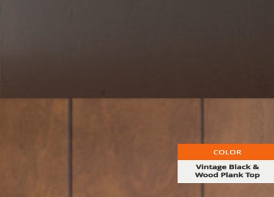 Vintage black with wood plank top finishing 2