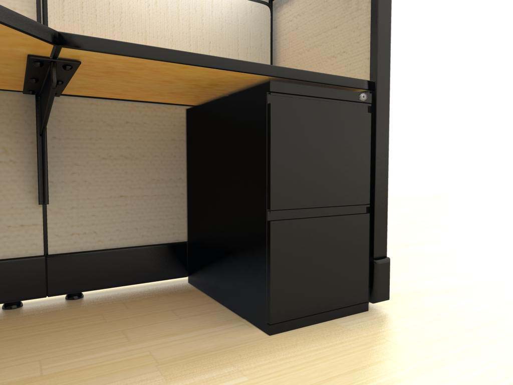 2x4 Small Cubicles - a "file-file" pedestal is an under-surface storage cabinet with two deep drawers designed for hanging files. Lock and key secures all drawers from unwanted visitors.