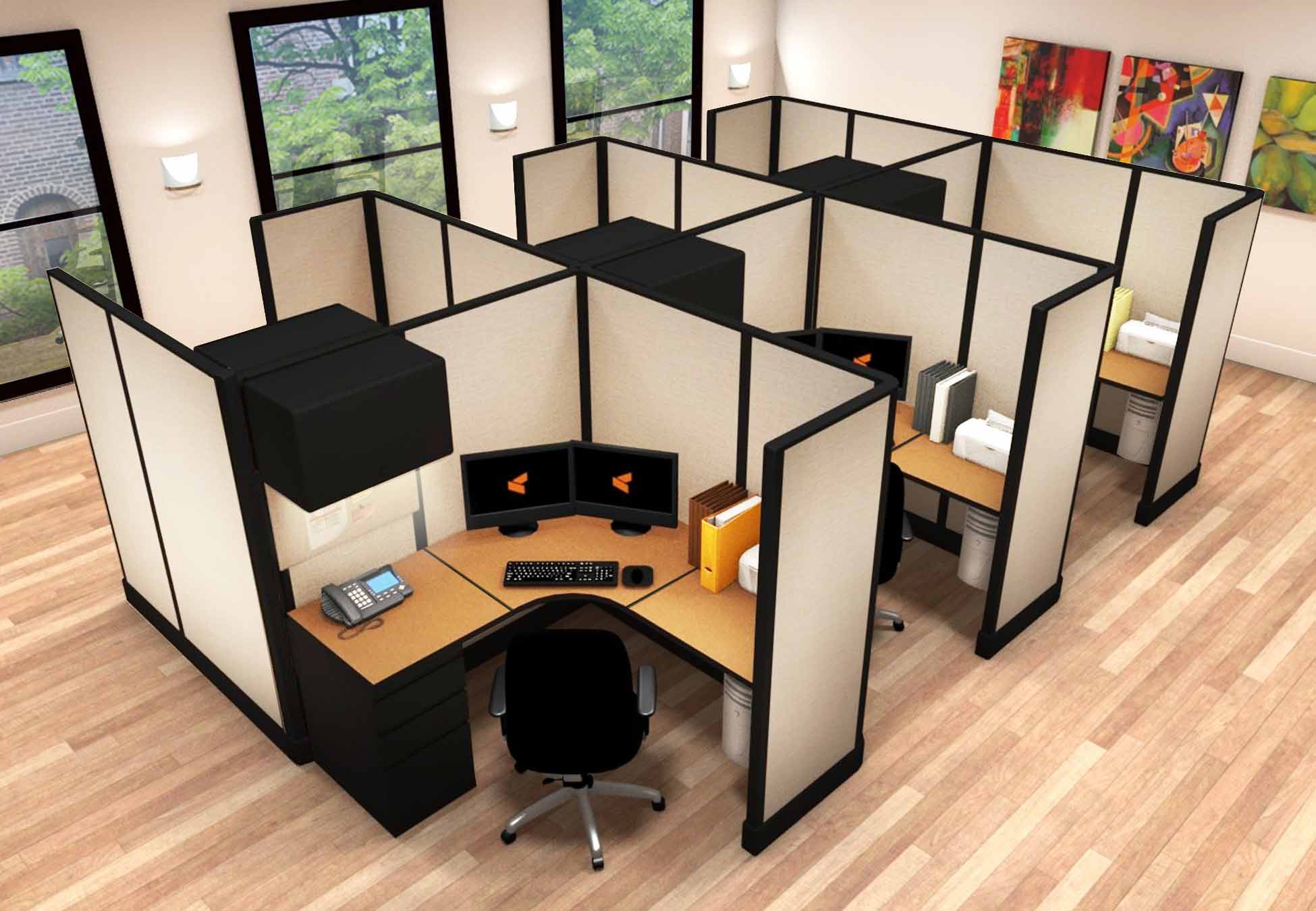 5x5 Workstation Furniture - 6 Pack Cluster